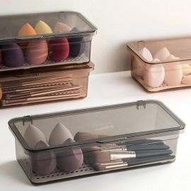 Makeup Organizer Transparent Large Make-up Cosmetic Brush StorageDustproof Boxes With Cover Shadow Brush Bathroom Accessories