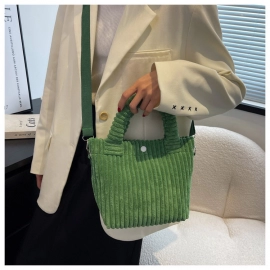 Corduroy Casual Women's Side Shoulder Crossbody Bag Trend 2023 New Cotton Zipper Tote Handbags Designer Ladies Shopper Purse