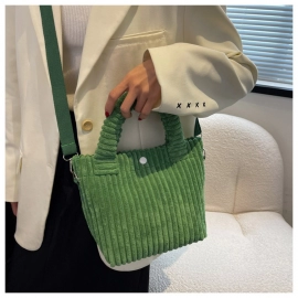Corduroy Casual Women's Side Shoulder Crossbody Bag Trend 2023 New Cotton Zipper Tote Handbags Designer Ladies Shopper Purse